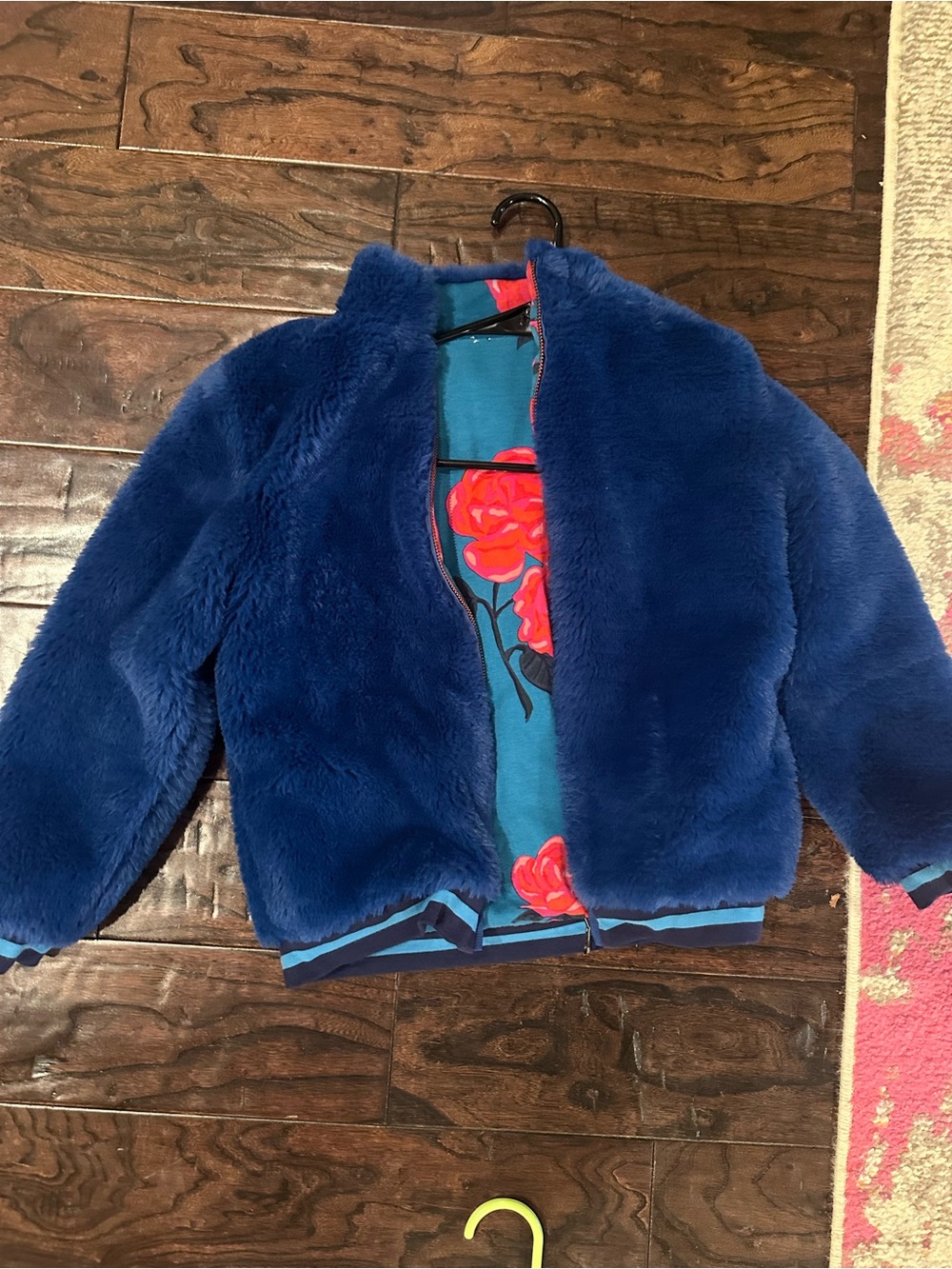 Matilda Jane Plush Faux-Fur Puffer Jacket in Deep Blue